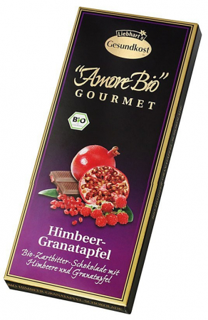 Ciocolata - Ciocolata amaruie cu zmeura si rodie, 55% cacao, 100g Liebhart's Amore Bio