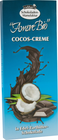 Alimente - Ciocolata bio amaruie fina cu crema de cocos, 100g Liebhart's Amore Bio