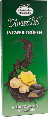 Alimente - Ciocolata bio amaruie fina cu ghimbir si trufe, 100g Liebhart's Amore Bio