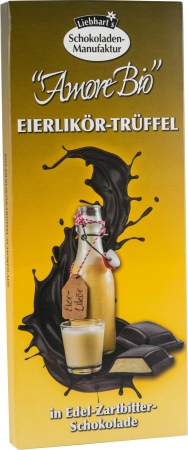 Alimente - Ciocolata bio amaruie fina cu lichior de oua si trufe, 100g Liebhart's Amore Bio