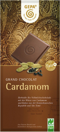 Ciocolata - Ciocolata bio cu lapte si cardamon, 100g Gepa
