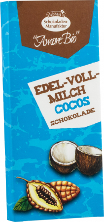 Ciocolata - Ciocolata bio cu lapte si cocos, 40g Liebhart's Amore Bio