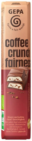 Ciocolata - Ciocolata bio si fairtrade coffee crunch fairness, 37,5 g Gepa