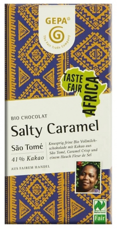 Alimente - Ciocolata bio si fairtrade cu lapte si caramel sarat, 80g Gepa