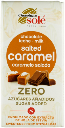 ScufitaRosie - Ciocolata cu lapte si caramel sarat, indulcita cu stevie, 100g Chocolates Sole