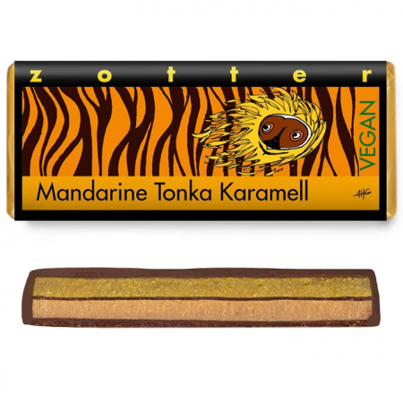 Ciocolata neagra bio si vegana cu mandarine, tonka si caramel, 70g Zotter [1]