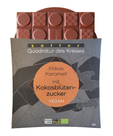 Ciocolata - Ciocolata vegana bio si fairtrade cu cocos, caramel si zahar din flori de cocos, 70g Zotter