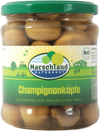 Conserve, Pateuri, creme tartinabile - Ciuperci intregi champignons, bio 330 / 170g Marschland Naturkost
