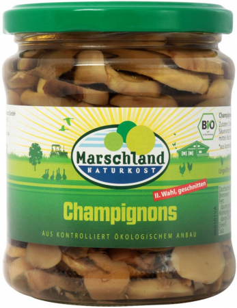 Alimente - Ciuperci champignons bio 330g / 170g Marschland Naturkost