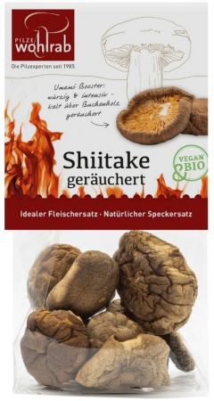 Raw vegana - Ciuperci shiitake bio, afumate, 20g Pilze Wohlrab
