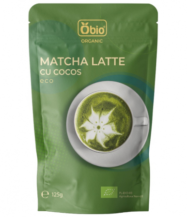 Fara zahar - Matcha latte cu cocos bio 125g Obio