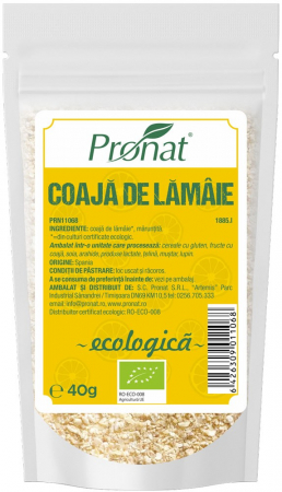 Condimente - Coaja de lamaie bio, maruntita, 40g Pronat