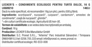 Condimente bio pentru turta dulce, 16g Lecker's [1]