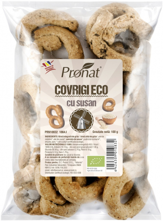 Snacksuri - Covrigi bio cu susan 100g Pronat