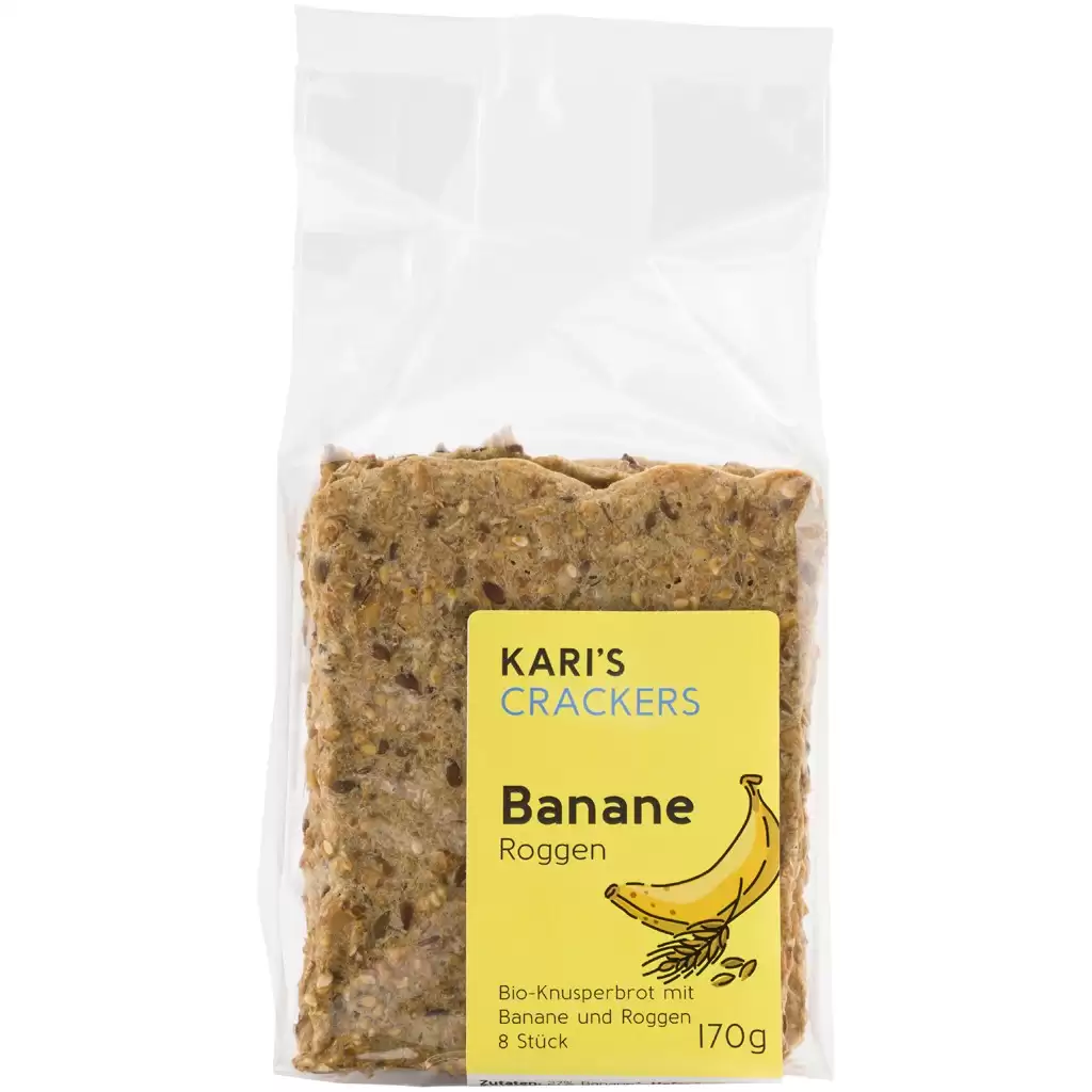 Paine bio - Crackers cu banana, ovaz si secara, 8 felii, eco