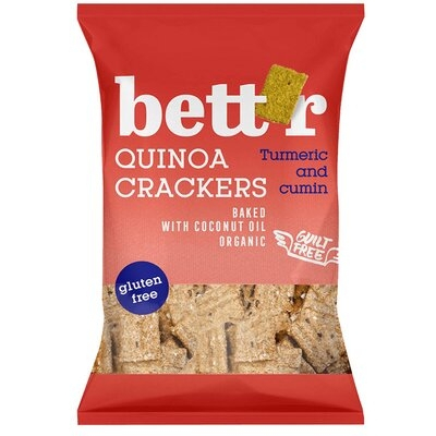 Snacksuri - Crackers cu quinoa si turmeric  fara gluten eco 100g Bettr