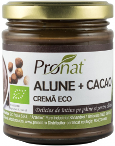 Dulciuri - Crema bio de alune cu cacao, vegana 220g Pronat