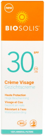 Produse pentru si dupa plaja - Crema bio de fata cu protectie solara SPF 30, 50ml Biosolis