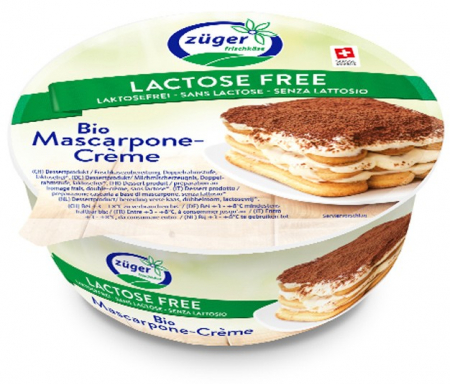Tendinte - Crema de mascarpone bio, fara lactoza, 250g Zuger