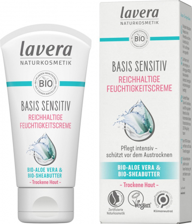 Ingrijire personala - Crema hidratanta bio Basis Sensitiv cu aloe vera si unt de shea, 50ml Lavera