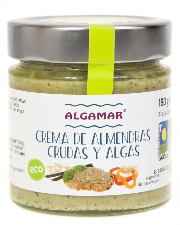 Conserve, Pateuri, creme tartinabile - Crema raw de migdale cu alge marine eco 180g