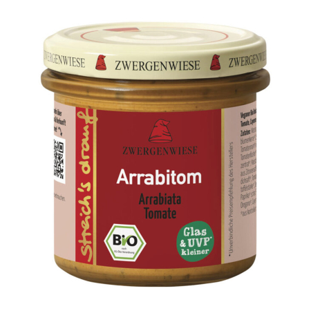 Alimente de baza - Crema tartinabila bio vegetala Arrabitom, 135g Zwergenwiese