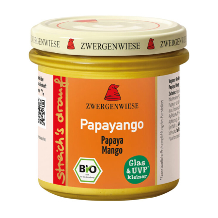 Alimente de baza - Crema tartinabila bio vegetala Papayango, 135g Zwergenwiese