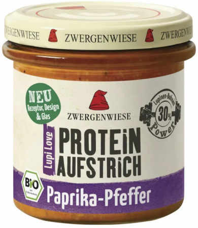 Conserve, Pateuri, creme tartinabile - Crema tratinabila proteica bio cu paprika si piper, 135g Zwergenwiese