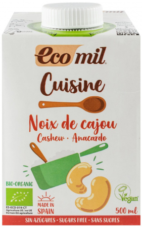 Alimente - Crema vegetala bio pentru gatit din caju, 500ml Ecomil Cuisine