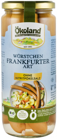 Produse din carne - Cremvursti bio din carne de porc, 540g Okoland