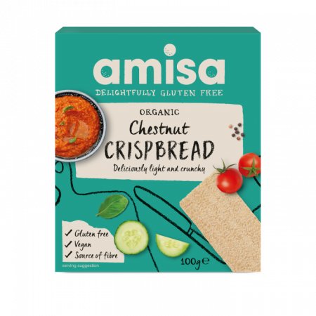 Fara gluten - Crispbread (painici) cu faina de castane fara gluten eco 100g Amisa