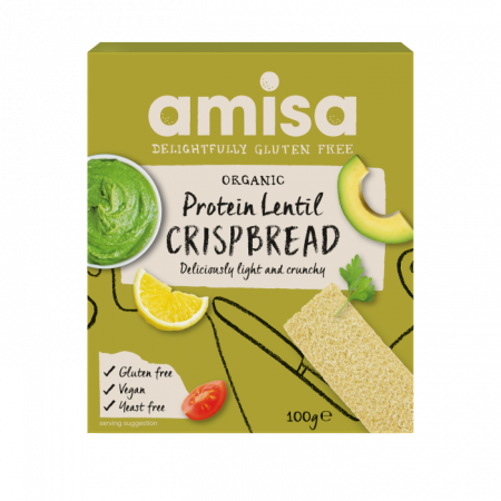 Fara gluten - Crispbread (painici) proteice cu linte fara gluten eco 100g Amisa