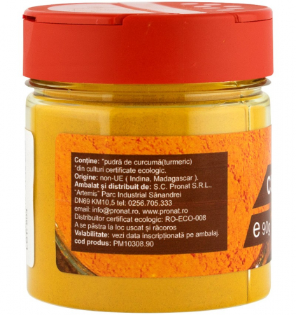Curcuma bio cu capac tip solnita, 90g Pronat [1]