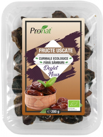 Seminte, fructe uscate, samburi - Curmale bio fara samburi, 200g Pronat