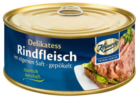 Produse din carne - Delicatesa din carne de vita in suc propriu cu sorici de porc, 300g Keunecke