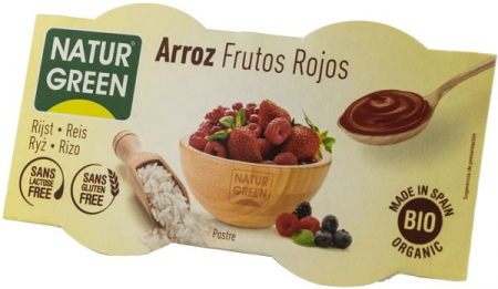 Tendinte - Desert bio cu orez si fructe rosii, 2x125g Natur Green