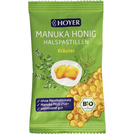 Alimente - Dropsuri bio cu ierburi si miere de Manuka 250+, fara gluten