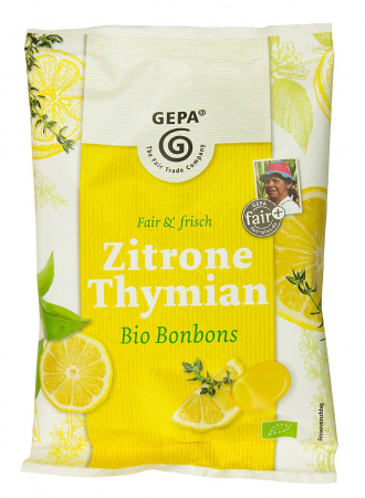 Bomboane, Caramele si Jeleuri - Dropsuri bio cu lamaie si cimbru, 100g, Gepa