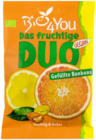 Alimente - Dropsuri bio Duo cu lamaie si portocale, 75g Bio 4 You