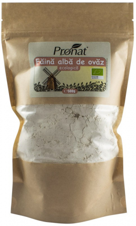 Orez, Faina si Premixuri - Faina alba de ovaz bio, 500gr Pronat