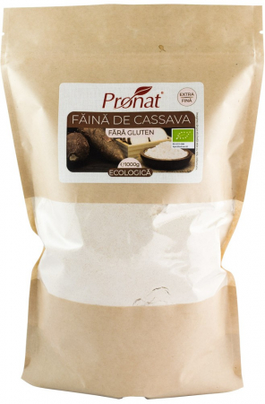 Orez, Faina si Premixuri - Faina bio de cassava extra fina (tapioca / manioc), 1000g Pronat