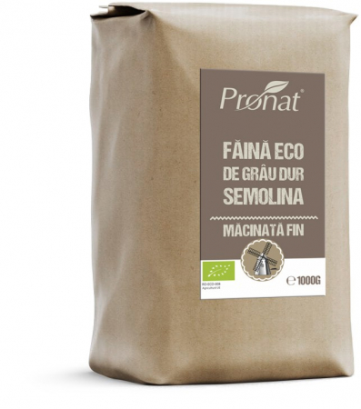 Orez, Faina si Premixuri - Faina bio de grau dur Semolina macinata fin, 1Kg Pronat