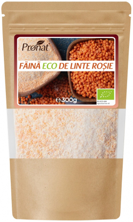 Orez, Faina si Premixuri - Faina bio de linte rosie 300g Pronat