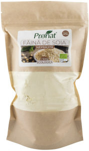 Orez, Faina si Premixuri - Faina bio de soia neprajita, raw, 500g Pronat