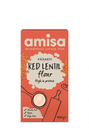 Orez, Faina si Premixuri - Faina de linte rosie, fara gluten, eco 400g Amisa