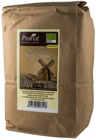 Orez, Faina si Premixuri - Faina integrala de grau spelta bio, 1kg Pronat
