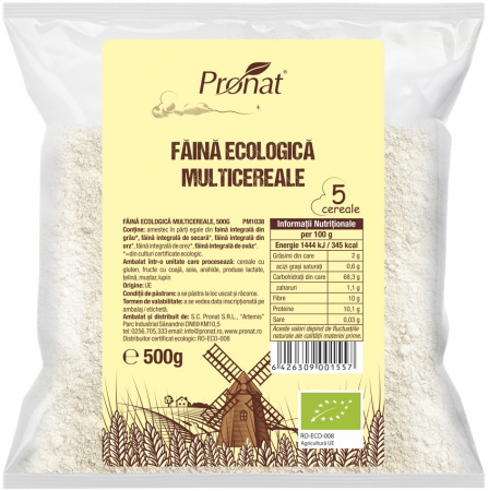 Orez, Faina si Premixuri - Faina multicereale bio, 500g Pronat