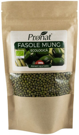 Leguminoase si seminte - Fasole mung bio, 300g Pronat