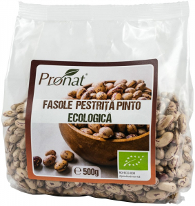 Leguminoase si seminte - Fasole pestrita bio Pinto Borlotti, 500g Pronat
