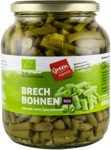 Alimente de baza - Fasole verde bio, 690g Green Organics